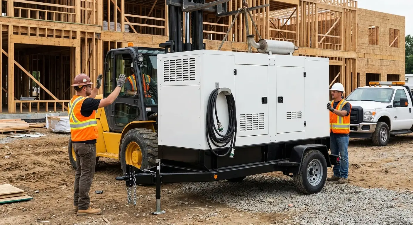 Construction generator deployment site in Santee, CA