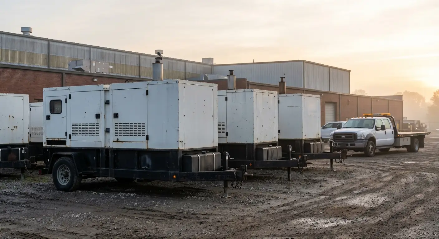 Industrial generator setup during planned shutdown in Santee, CA
